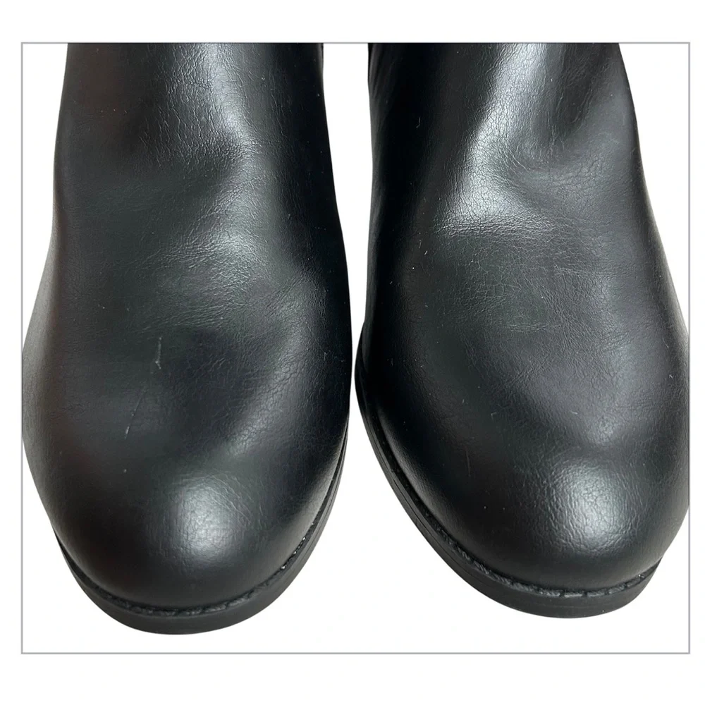 LIZ CLAIBORNE Women’s Torino Riding‎ Boot Memory Foam Wide Calf Zipper Black 11W